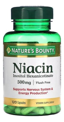 Niacina Niacina 500mg 120 Capsulas Traída De Usa