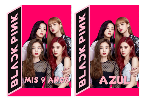 10 Bolsitas Golosineras Cierrabolsa Stickers Black Pink