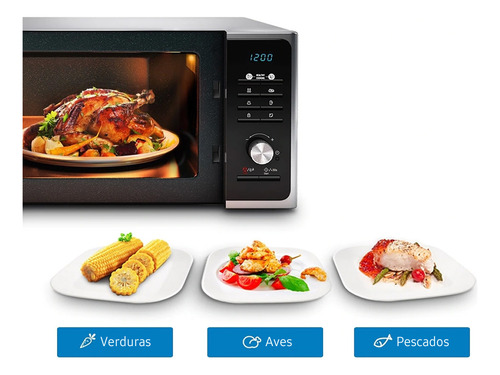 Microondas Samsung Con Grill Ceramico 28 Litros Silver