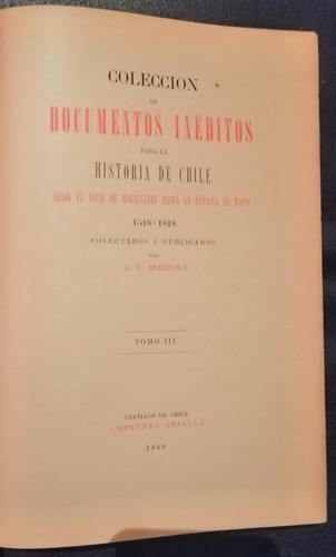 Coleccion De Documentos Ineditos Tomo 3 J.t. Medina