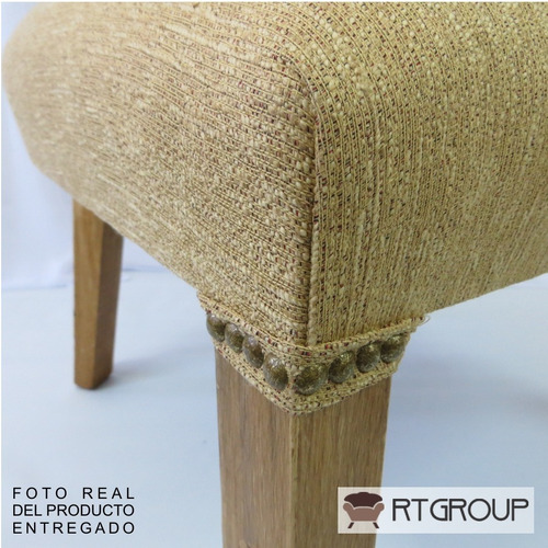 Imagen 5 de 10 de Silla Sillon Matero Poltrona Chenille Roble Tapizado Premium