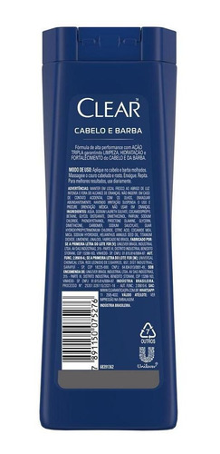 Shampoo Anticaspa Clear Men Cabelo & Barba 200ml