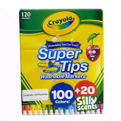Crayola Supertips 100 +20 Silly Scents Total 120 Plumones