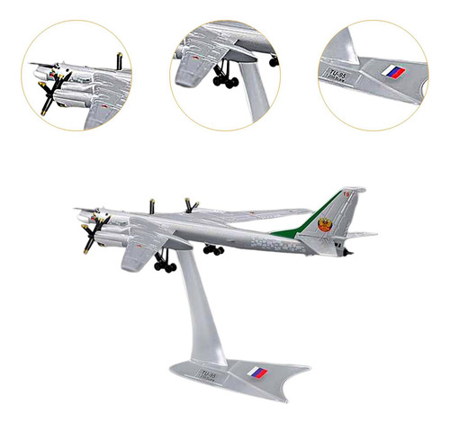 Modelo De Avión Bombardero De Tu-95 A Escala 1:200 Rusia