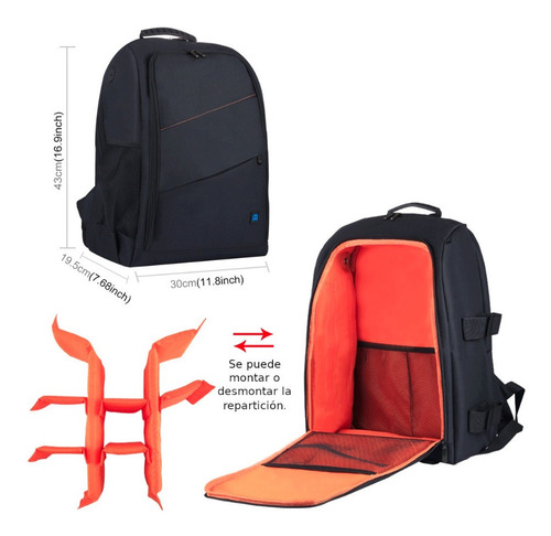 Mochila Bolso Para Cámara Fotográfica Reflex Y Accesorios