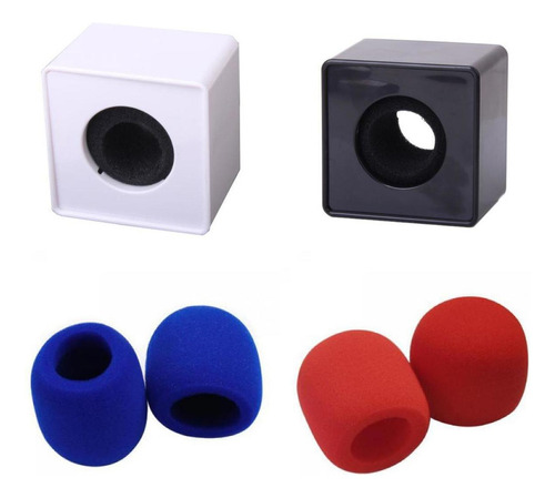 2pcs Cubo Normal Para Micrófono + 2 Piezas Esponja A Prueba