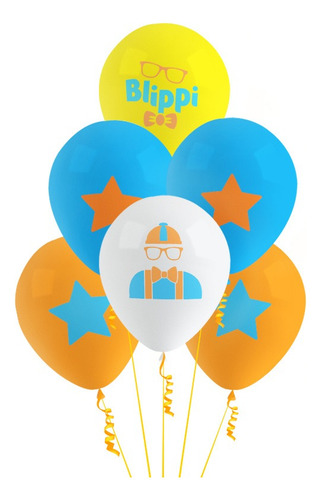 Globos De Cumpleaños Decoración Blippi Fiesta Temática