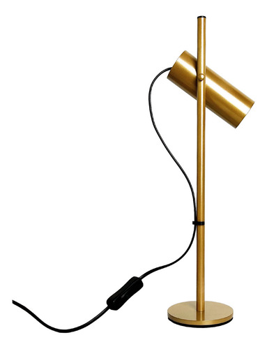 Abajur De Mesa Slim Articulado Quarto Escritório M052 Cúpula Dourado Estrutura Douarado