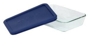 Dish Pyrex Almacenamiento 3-cup Rectangular Con Plástico Azu