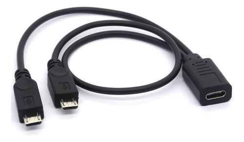 Cable Divisor Usb 2.0 Tipo C Hembra Doble Micro Macho (2 In