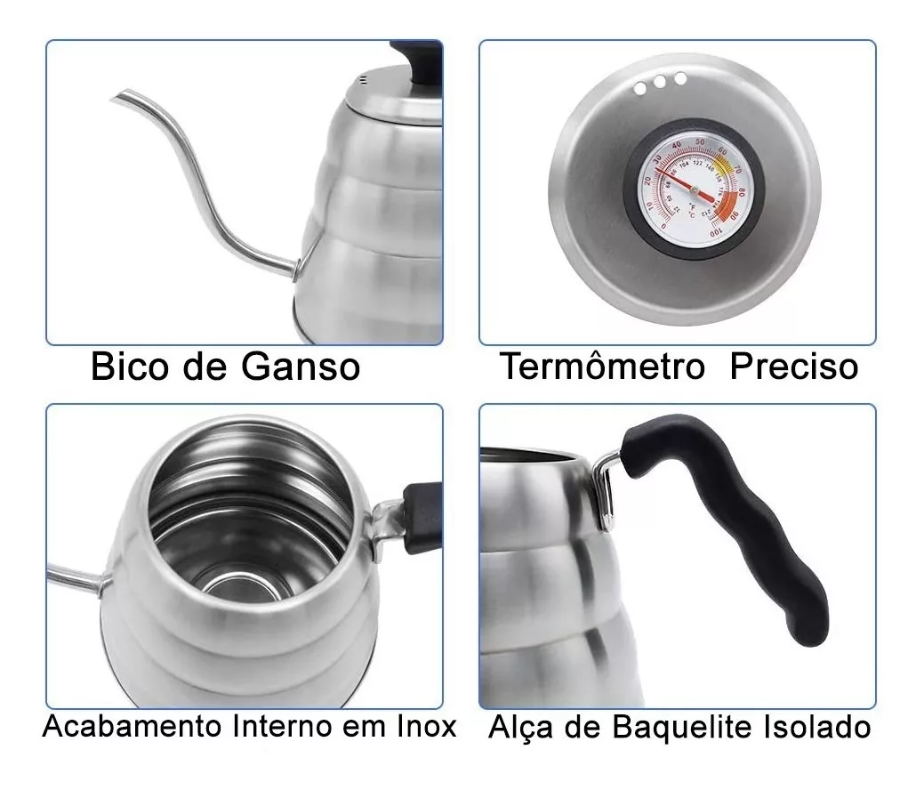 Segunda imagem para pesquisa de chaleira bico de ganso termometro