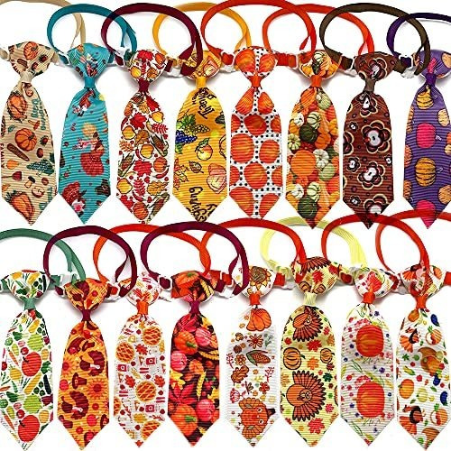 Muqci 16 Pcs/pack Pet Dog Bow Ties Acción De Gracias Wjpro