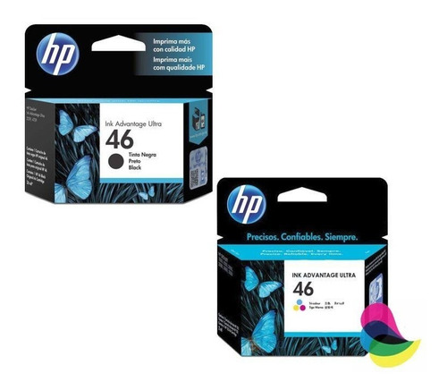 Tinta Hp Cz638al (46) Color 750 Pgs Tinta Hp Cz637al (46) Ne