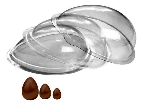 Forma Silicone Ovo De Chocolate 3 Partes 150g 250g E 500g