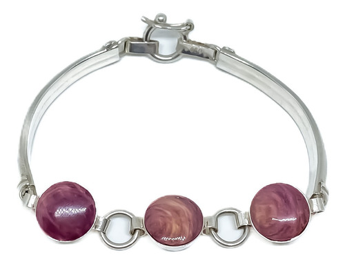 Pulsera Semirigida Raíz Amatista Plata 950 21cm 