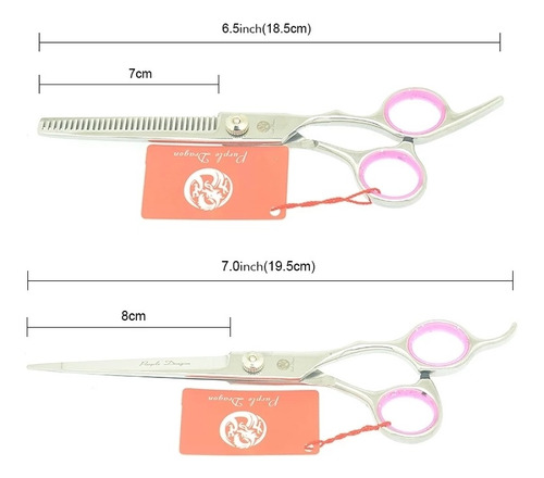 Kit 4 Tesouras Pet Profissionais Fio Laser 7 Pol.