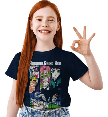 Polera Niño Estampada Dtf Demon Slayer 1063 Pilares Hashiras