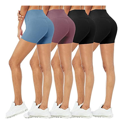 Paquete De 4 Pantalones Cortos De Motociclista Para Mujeres