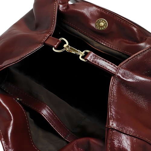 Bolsa De Couro Camila - Pinhão Cor Bordô