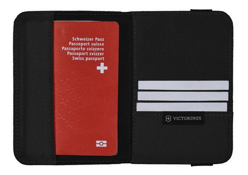 Porta Pasaporte Con Chip Rfid Victorinox Color Negro