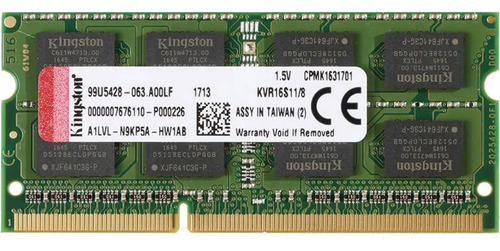 Memorias Kingston Sodimm Ddr3 8gb 1600mhz 1.5v Pc3-12800