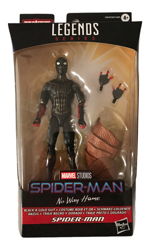 Spiderman No Way Home Marvel Legends Traje Negro Y Dorado