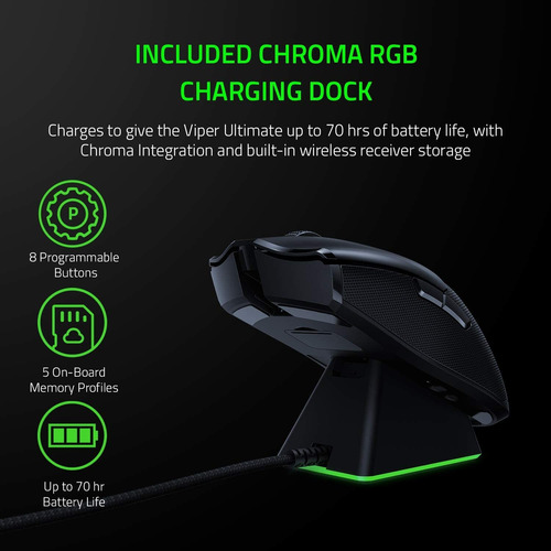Imagen 6 de 7 de Mouse Inalámbrico Razer Viper Ultimate Hyperspeed Con Dock
