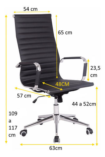 Silla de escritorio RD Argentina Charles Eames presidente ergonómica negra con tapizado de cuero sintético