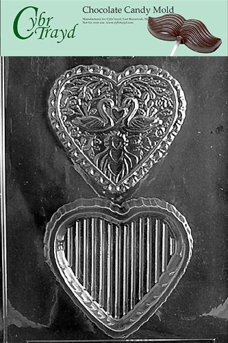 Molde - Swan Heart Pour Box Chocolate Candy Mold