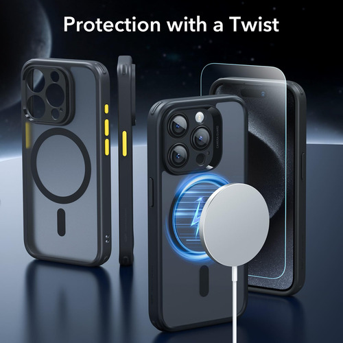 Conjunto De Capas Esr Para iPhone 15 Pro Com Protetor De Tel