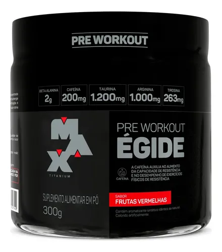 Pre treino Égide 300g Max Titanium Sabor Frutas vermelhas Supleme...