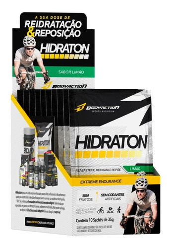 Hidraton 10 Sachês - Bodyaction - Repositor Eletrolítico Sabor Limão