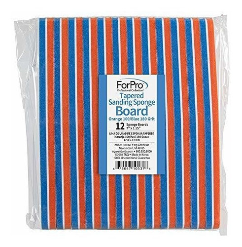Limas De Uñas Forpro Sanding Sponge Board, Orange 100-blue 1