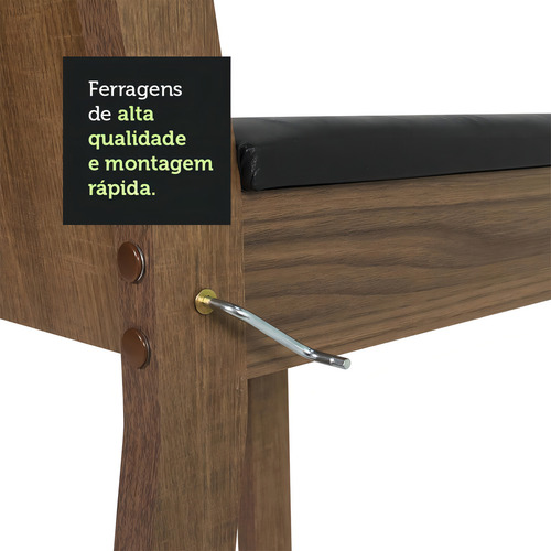 Sala De Jantar Mesa Tampo De Vidro 4 Cadeiras Espanha Madesa Cor Rustic/preto
