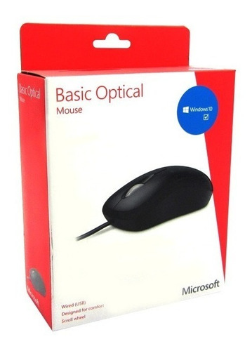 Mouse Optico Microsoft Ready Color Negro, Usb Con Scroll.