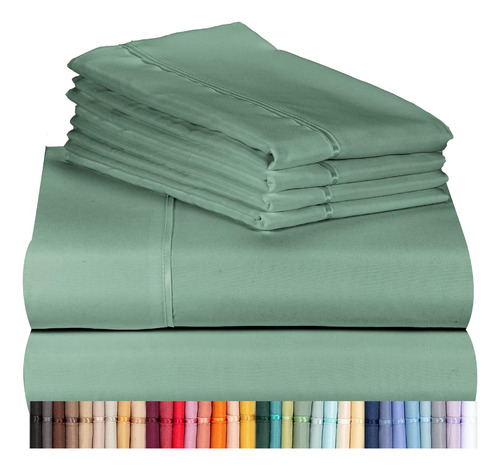 Juegos De Sábanas Y Fundas De Almohada Luxclub Verde Musg Xf