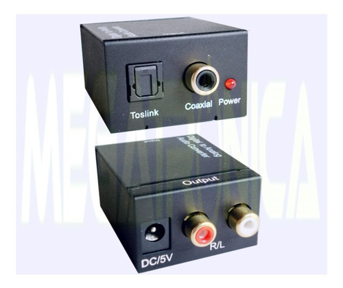 Conversor Audio Digital Coaxial Fibra Optica A Rca C/fuente