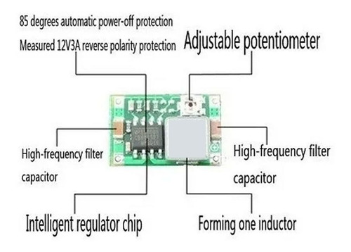 Imagem 6 de 7 de 2 Pcs Mini Regulador De Tensão Step Down Buck Dc Dc 360 3a