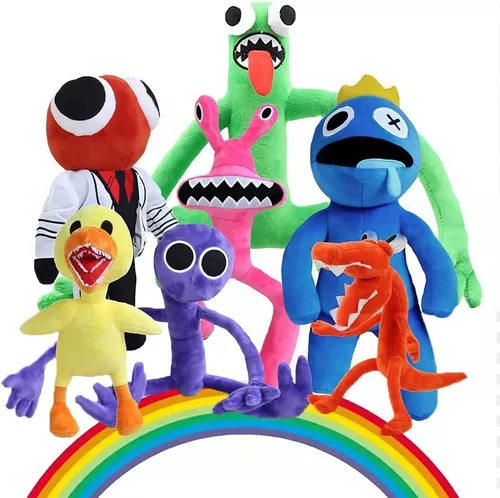 Compra online de Arco-íris amigos brinquedo de pelúcia portas jogo dos  desenhos animados personagem boneca kawaii monstro azul macio brinquedos de  pelúcia para crianças presentes de natal