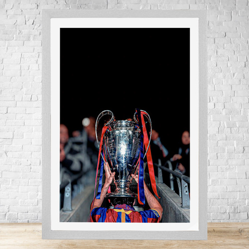 Cuadro Trofeo Campeón 30x40 Cm Con Vidrio, Colgable C328 Blanco Moderno