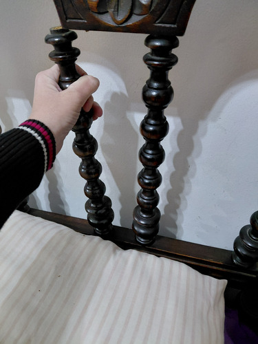 Cama 2 Plazas Matrimonial Antiguo De Madera Madera Oscuro (Usado)