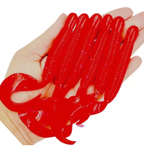 Señuelo de pesca Fsspesca Grub SHAD color rojo de 12cm x 9.2g