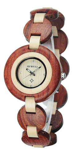 Bewell Reloj De Madera Mujer Reloj De Pulsera De Cuarzo Anal
