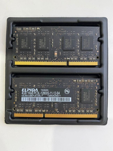 2 Memorias Ram Ddr3 Color Negro 4gb 1600 Marca 1rx8 Pc3l