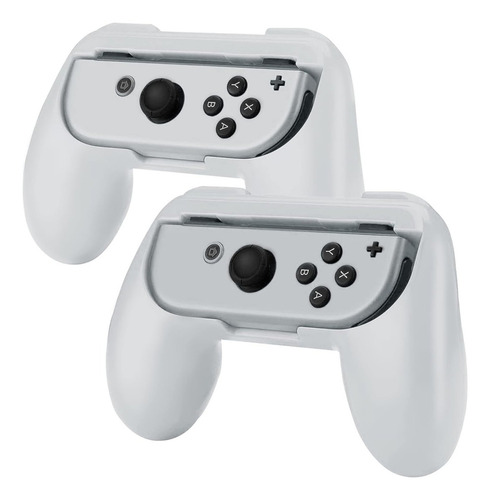 2 Grips Joy-con Fundas Porta Controles Nintendo Switch Blanco