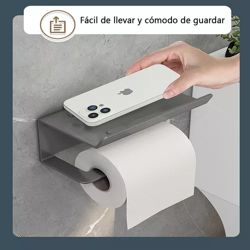 Porta Rollos Papel de Baño, Porta Papel Higiénico, Acero Inoxidable Soporte  para Papel de Baño con el Teléfono Móvil Estante de Almacenamiento  Portarrollos Baño para Baño Cocina, Fácil Instalación : :  Herramientas