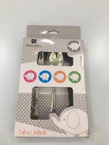 Kit Talher Infantil Colher Garfo E Faca Em Inox