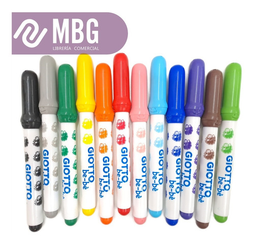 Imagen 2 de 6 de Marcadores De Colores Lavable Giotto Bebe X12
