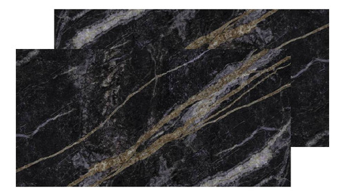 Porcelanato Pulido Brillante Negro Quarzo Dark 90x180 Cm
