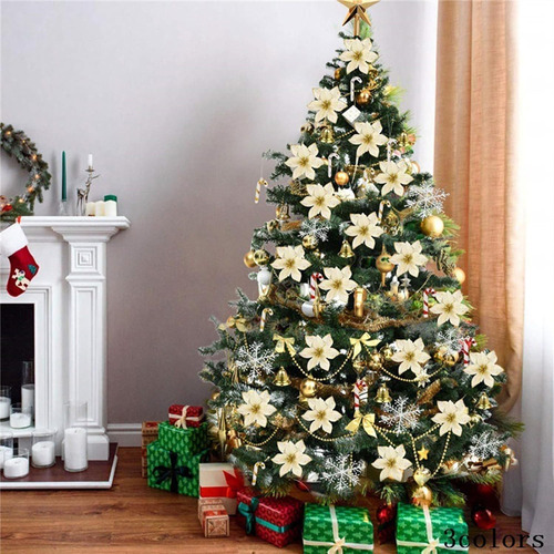 Flores De Navidad Flor Artificial Árbol Decoración Ornamento